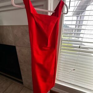 Badgley Mischka Vibrant Red Backless Dress